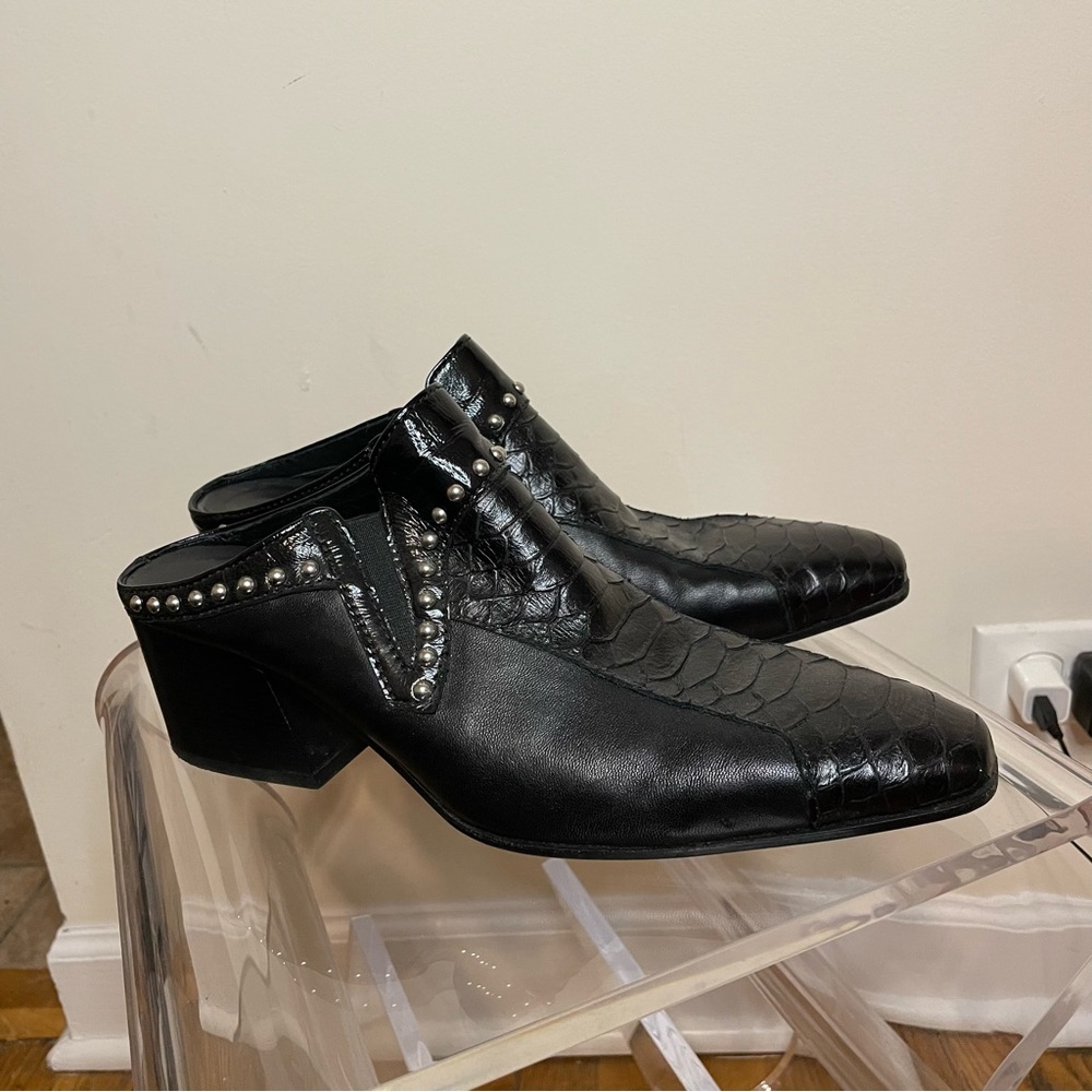 Acne Studios Karmir Croc Studded Mules size 9